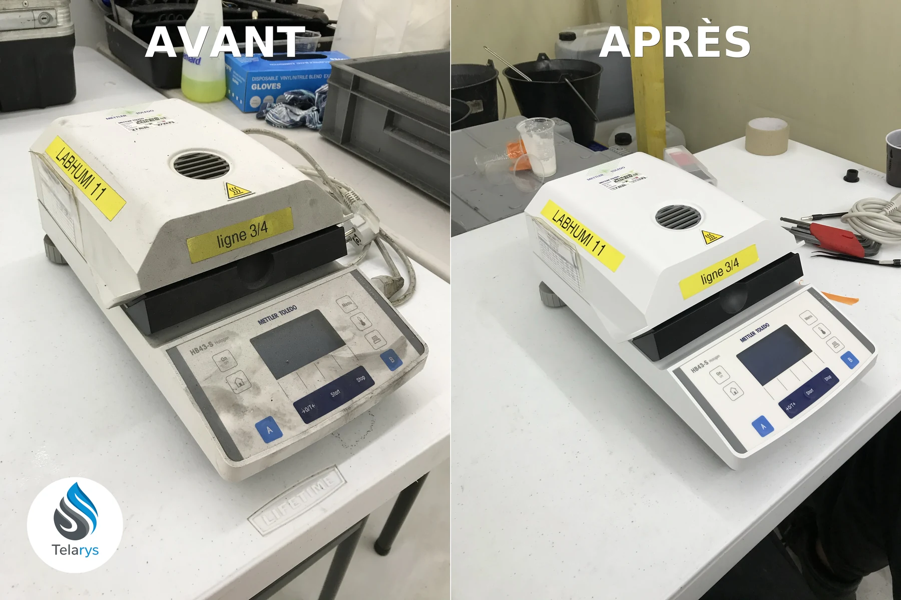 Équipement technique avant et après nettoyage par Telarys